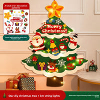DIY Felt Christmas Tree Wall Decoration with LED Lights